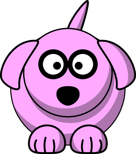 Pink Cartoon Dog Clip Art At Clker Com Vector Clip - Cartoon Animals Black And White (528x599)