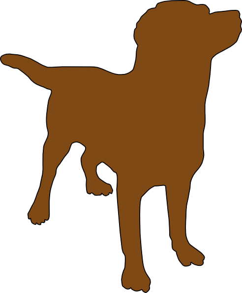 Brown Dog Silhouette Clip Art At Clker - Dog Silhouette Clipart (492x594)