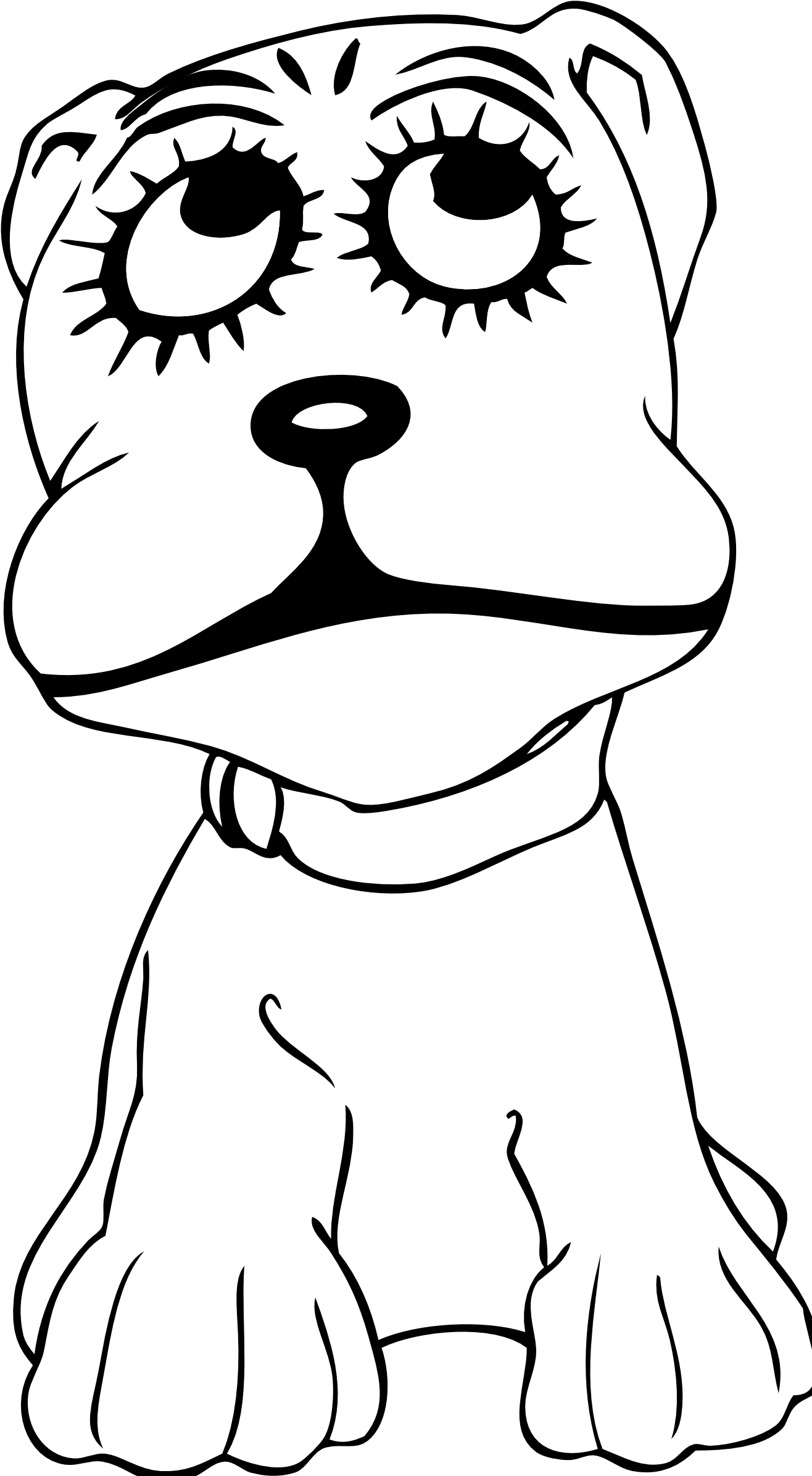 Drawings Of Cartoon Dogs - Cartoon Dog Shower Curtain (1331x2397)