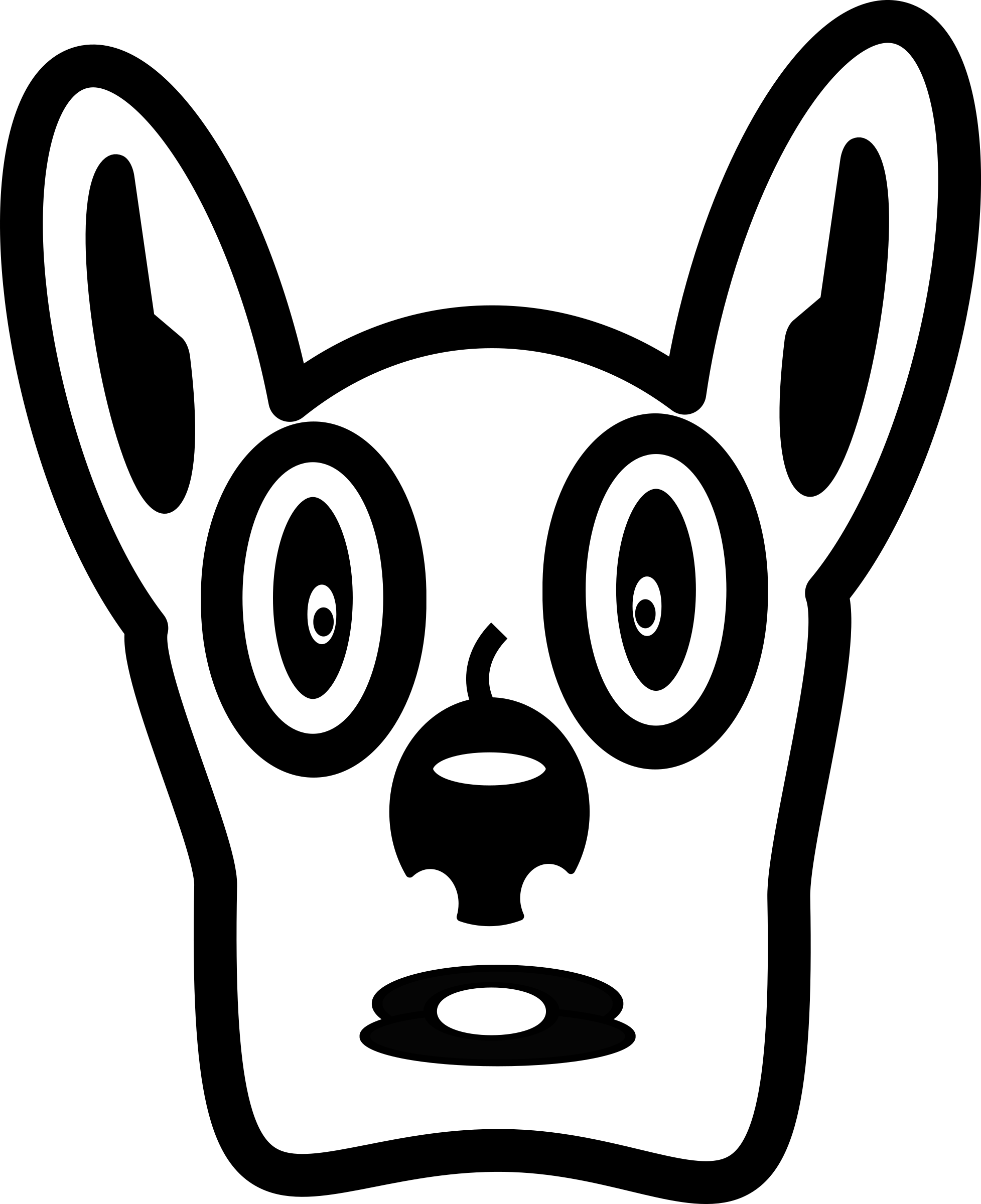 Cartoon Dog Face Amywba Clipart - Stop Looking At My Mutt Shower Curtain (1955x2400)