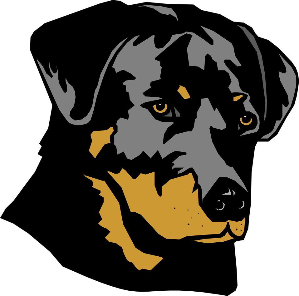 Rottweiler Clipart - Dog Head Clipart Png (958x948)