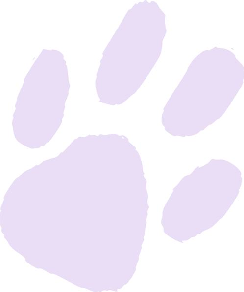 Lavendar Paw Print Clip Art At Clker - Paw Print Clipart Transparent (498x594)