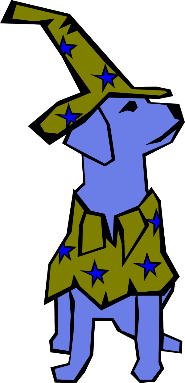 Dog Sitting Wearing Tall Hat - Dog (600x1241)