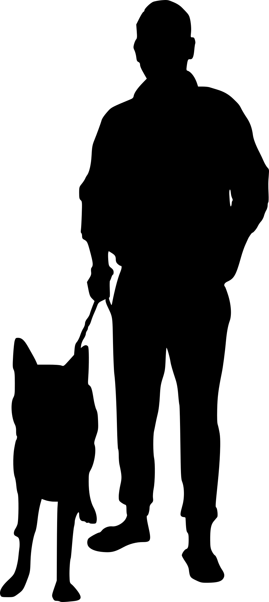 Dog Walking Silhouette - People Walking Silhouette Png (895x2000)