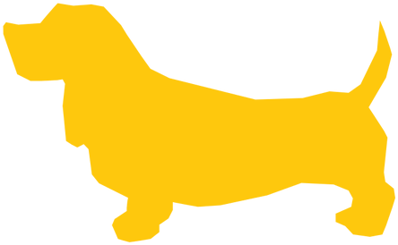 Yellow Dog - Yellow Silhouette Of Dog (1220x750)