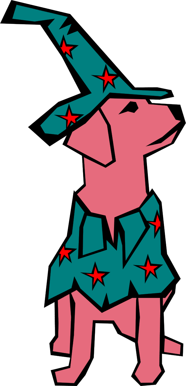 Dog Sitting Wearing Tall Hat - Halloween Dog Clip Art (600x1241)