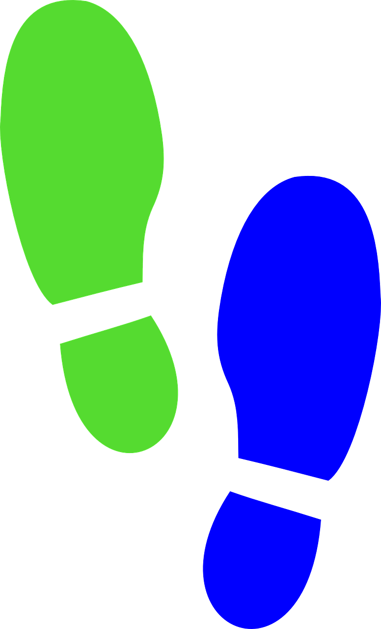 Shoe Print Blue Green Clip Art At Clipart Library - Clip Art Foot Prints (776x1280)