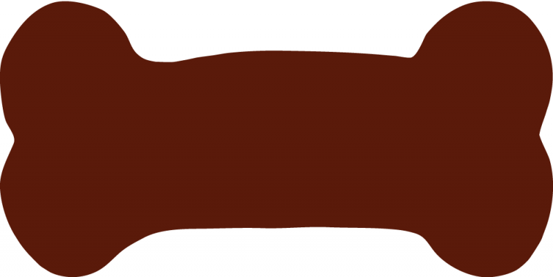 Custom Dog Bone Shaped Window Stickers And Decals - Brown Dog Bone Clip Art (800x401)