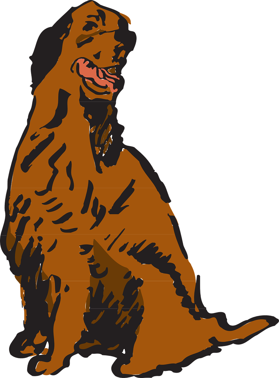 Panting Dog, Art, Sitting, Pet, Animal, Fur, And, Panting - Clip Art (944x1280)