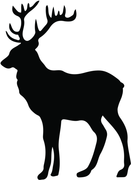 Stag Silhouette Png Transparent Clip Art Image - Stag Silhouette (446x600)