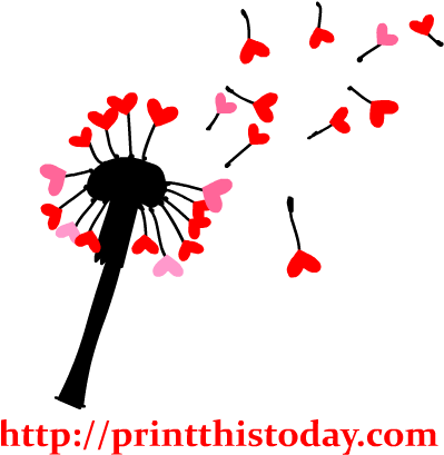Hearts Dandelion Clip Art - Love Cards For Him (417x417)