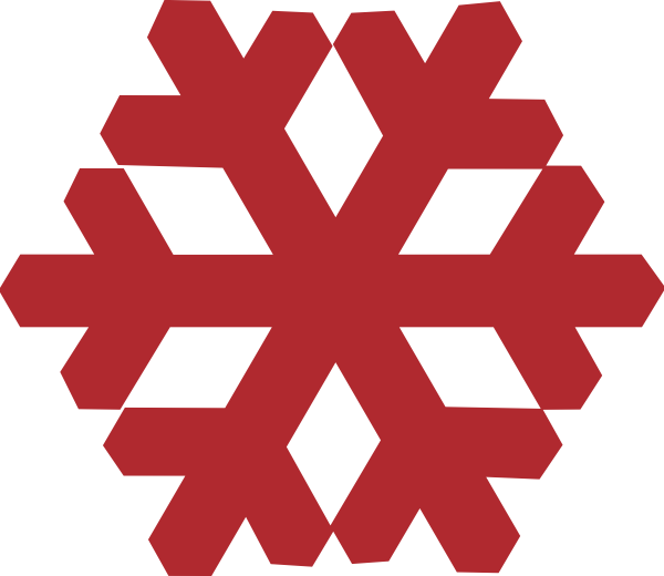 Red Snowflake Clip Art At Clkercom Vector Online Royalty - Snowflake Clipart Black And White (600x520)