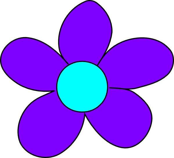 Blue Flower Clip Art - Purple And Blue Flowers Clipart (600x545)