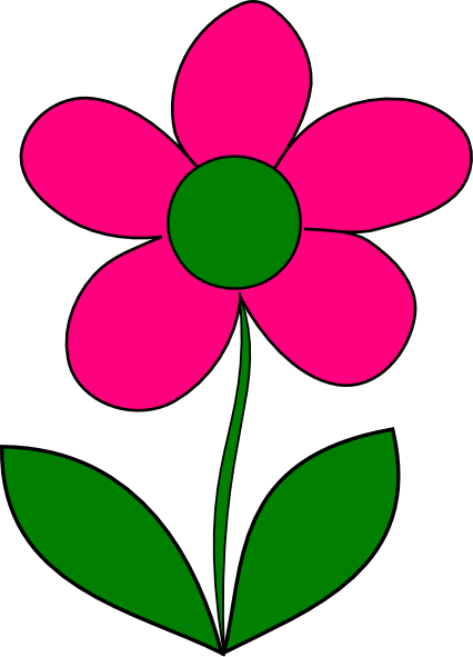 Blue Flower Clip Art - Simple Cartoon Flower (426x591)