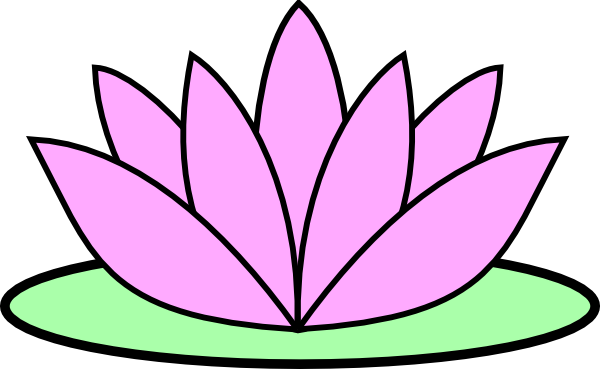Pink Lotus Flower Clip Art At Clker - Lotus Flower Drawing (600x369)