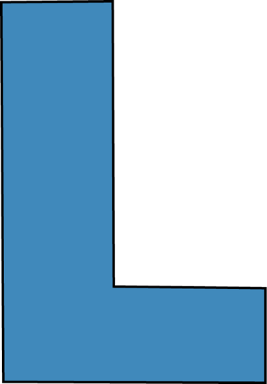 Blue Alphabet Letter L With L - Letter L Clip Art (383x550)
