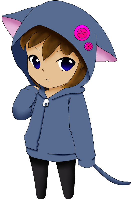 Feline Clipart Chibi - Chibi Girl Cat (613x842)