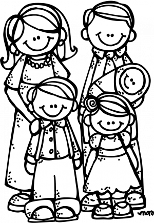 Family Coloring Family Portrait - Family Coloring Family Portrait (300x435)