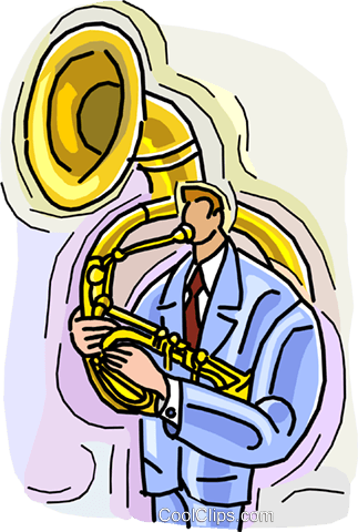 Man Playing Tuba Royalty Free Vector Clip Art Illustration - Man Playing Tuba Royalty Free Vector Clip Art Illustration (323x480)