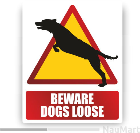 Sticker / Decal Dogs Loose Beware Sign - Sticker / Decal Dogs Loose Beware Sign (500x500)