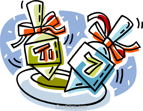 Dreidels Royalty Free Vector Clip Art Illustration - Dreidels Royalty Free Vector Clip Art Illustration (480x372)