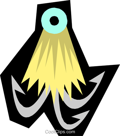 Fish Hook Royalty Free Vector Clip Art Illustration - Fish Hook Royalty Free Vector Clip Art Illustration (421x480)
