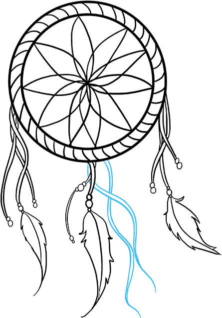 How To Draw Feathers On A Dreamcatcher Free Vectors - How To Draw Feathers On A Dreamcatcher Free Vectors (680x678)