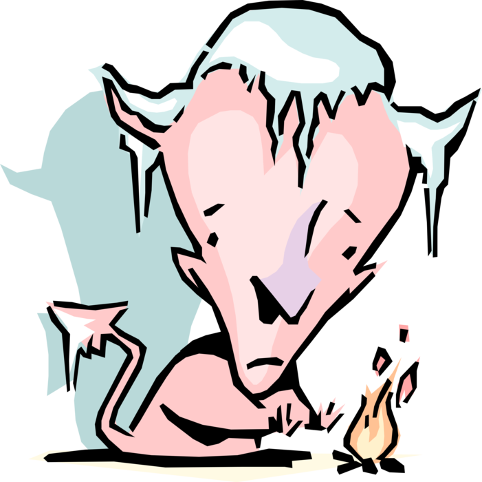 Vector Illustration Of Freezing Cold Devil With Icicles - Vector Illustration Of Freezing Cold Devil With Icicles (701x700)