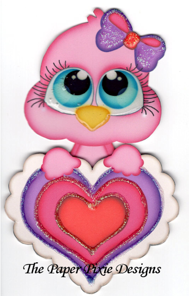 D050 3d Art Premade Paper Piecing Pink Love Bird Valentine's - D050 3d Art Premade Paper Piecing Pink Love Bird Valentine's (600x600)
