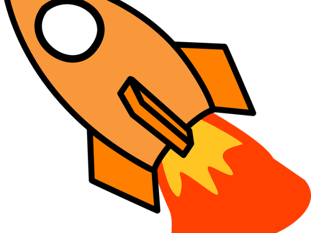 Spaceship Clipart Orange Rocket - Spaceship Clipart Orange Rocket (640x480)