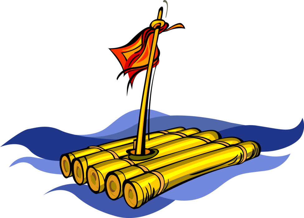 Vector Illustration Of Shipwrecked Castaway Homemade - Vector Illustration Of Shipwrecked Castaway Homemade (975x700)