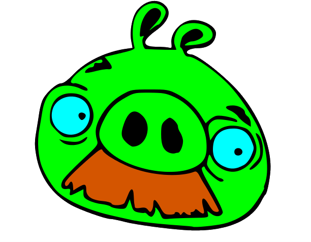 Angry Birds Pig Mustache - Angry Birds Pig Mustache (611x551)