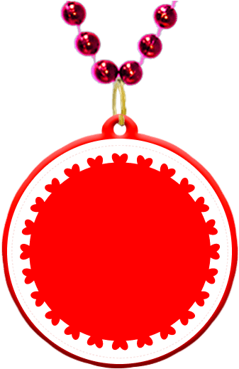 Black And White Stock Custom Bead Medallion In Red - Black And White Stock Custom Bead Medallion In Red (450x530)