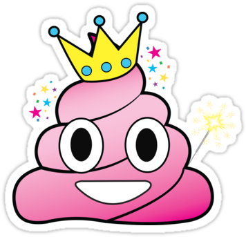 "princess Poop Emoji" Stickers By Abowlofsoda - "princess Poop Emoji" Stickers By Abowlofsoda (375x360)