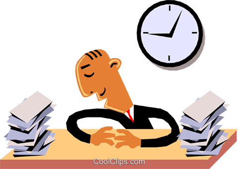 Businessman Asleep At His Desk Royalty Free Vector - Businessman Asleep At His Desk Royalty Free Vector (480x341)