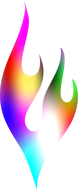 Rainbow Clipart Flame - Rainbow Clipart Flame (300x731)