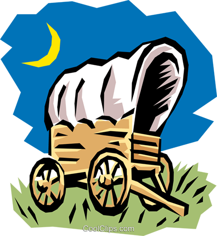 Covered Wagon Royalty Free Vector Clip Art Illustration - Covered Wagon Royalty Free Vector Clip Art Illustration (442x480)