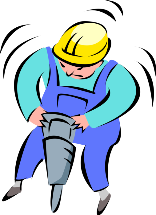 Vector Illustration Of Road Crew Construction Worker - Vector Illustration Of Road Crew Construction Worker (507x700)