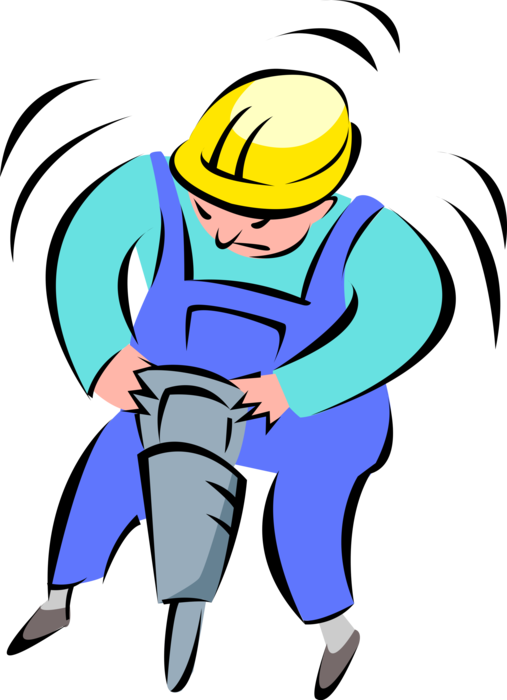 Vector Illustration Of Road Crew Construction Worker - Vector Illustration Of Road Crew Construction Worker (507x700)