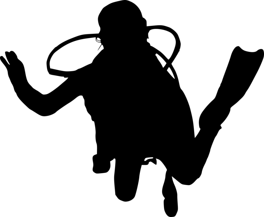 Free Png Scuba Diver Silhouette Png Images Transparent - Free Png Scuba Diver Silhouette Png Images Transparent (850x699)