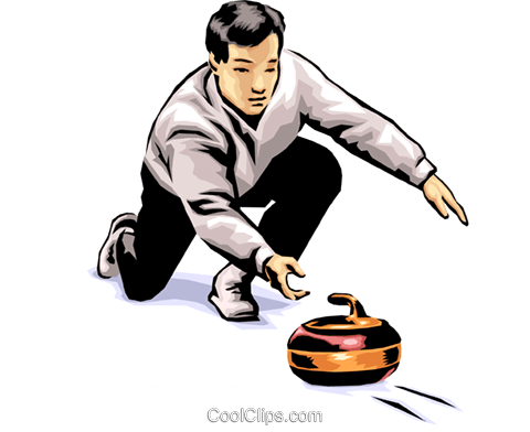 Curler Rolling Rock Royalty Free Vector Clip Art Illustration - Curler Rolling Rock Royalty Free Vector Clip Art Illustration (480x392)
