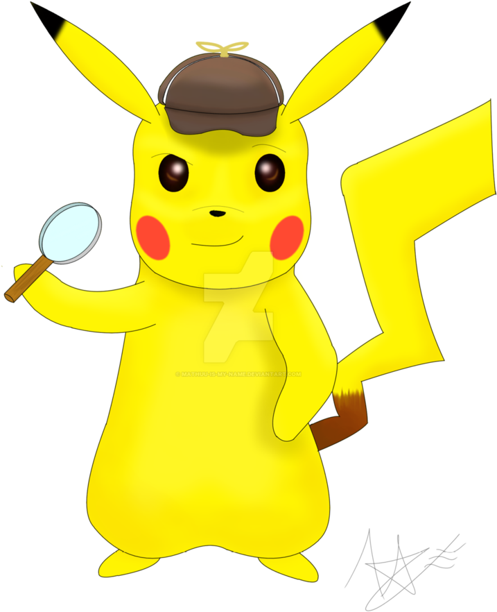 Detective Pikachu By Mathuu Is My Name On Deviantart - Detective Pikachu By Mathuu Is My Name On Deviantart (824x969)