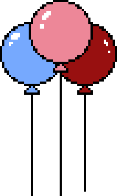 Toy Balloon Pixel Art Birthday Speech Balloon - Toy Balloon Pixel Art Birthday Speech Balloon (447x750)