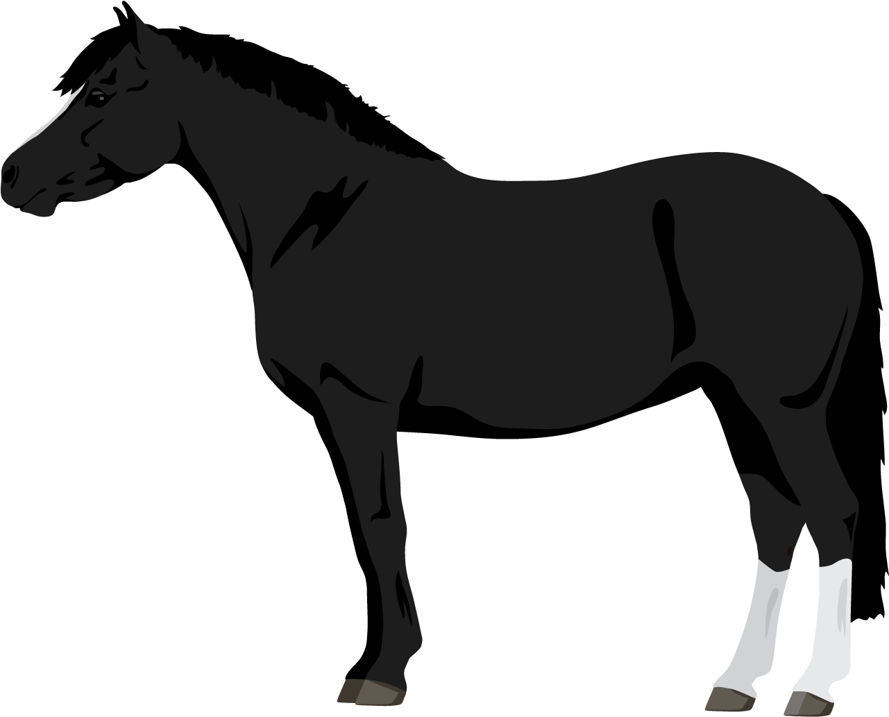 Clip Art Black Horse With Blue Eyes - Clip Art Black Horse With Blue Eyes (1800x1400)