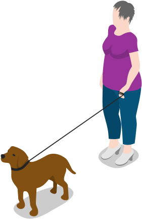 Person Woman Dog Icon - Person Woman Dog Icon (384x512)