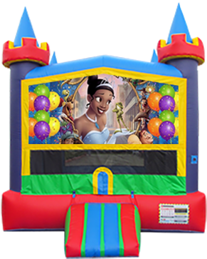 Princess And The Frog Lucky Castle Moonwalk W/basketball - Princess And The Frog Lucky Castle Moonwalk W/basketball (609x400)