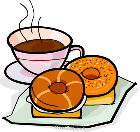 Coffee And A Doughnut Royalty Free Vector Clip Art - Coffee And A Doughnut Royalty Free Vector Clip Art (480x451)