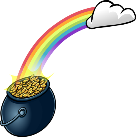 Download Hd Rainbow With Pot O' Gold Sprite - Download Hd Rainbow With Pot O' Gold Sprite (476x479)