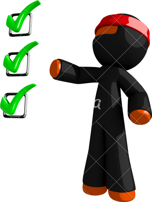 Orange Man Ninja Warrior With Checklist - Orange Man Ninja Warrior With Checklist (600x800)