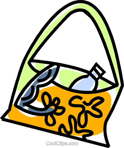 Beach Bag Royalty Free Vector Clip Art Illustration - Beach Bag Royalty Free Vector Clip Art Illustration (403x480)
